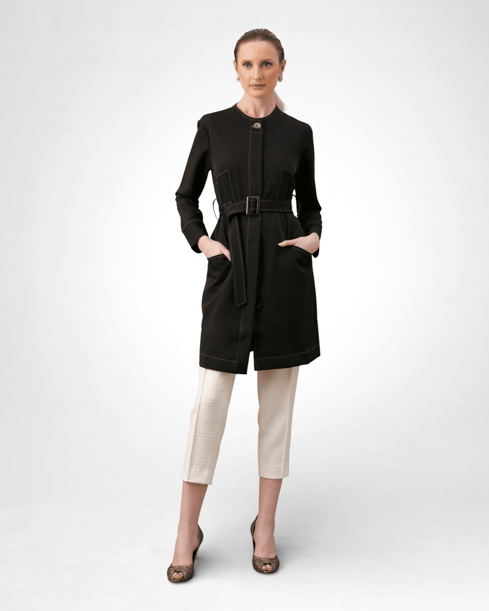 Jaleco Chloe I Preto + Caramelo - HOLI