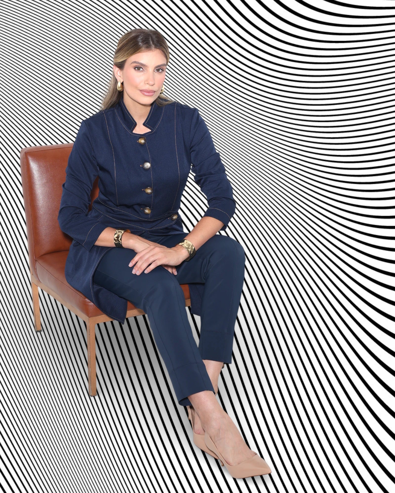 Jaleco Paola I Marinho + Caramelo - HOLI