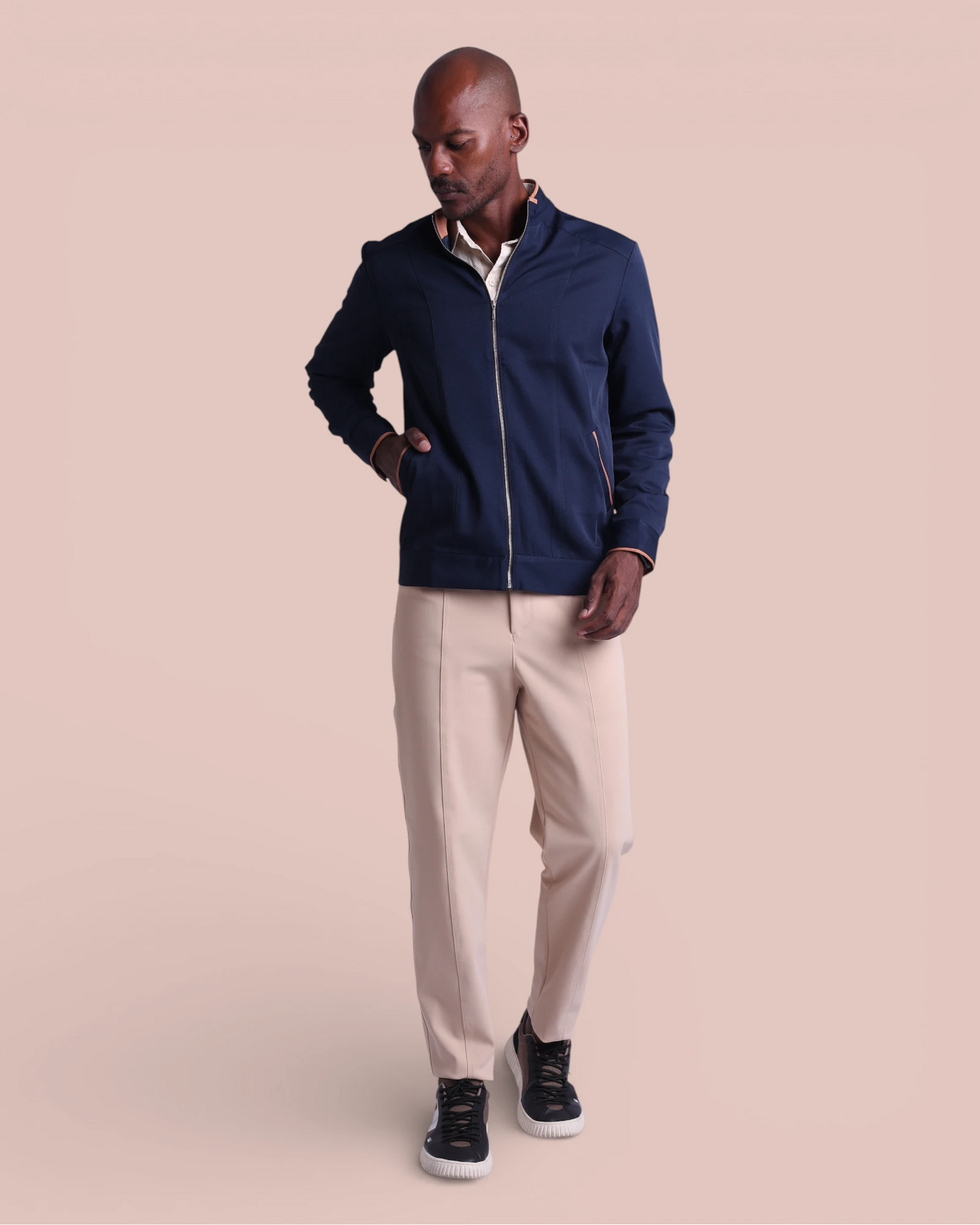 Jaqueta MF I Marinho + Caramelo