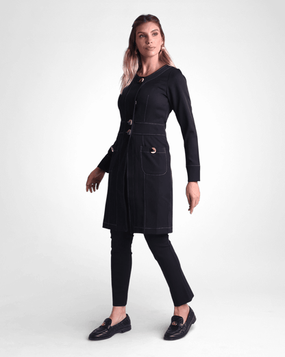 Jaleco Gabrielle I Preto + Palha - HOLI