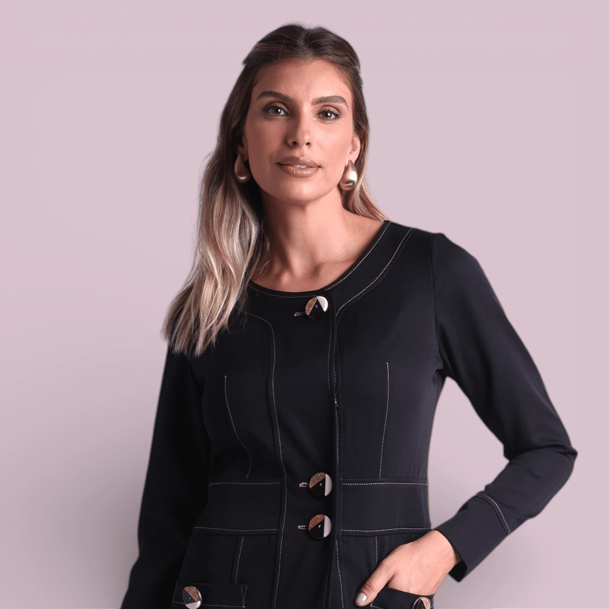 Jaleco Gabrielle I Preto + Palha - HOLI