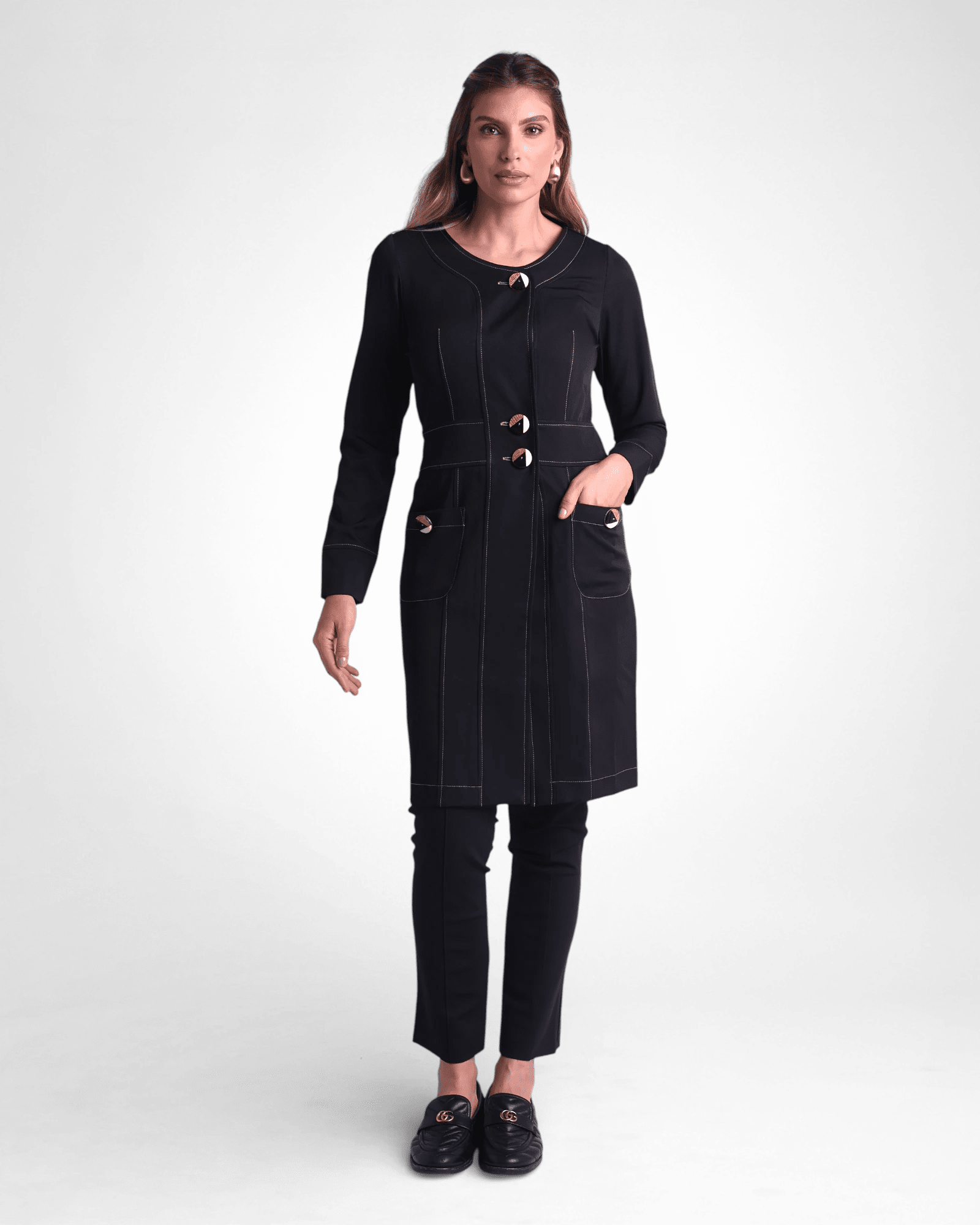 Jaleco Gabrielle I Preto + Palha - HOLI