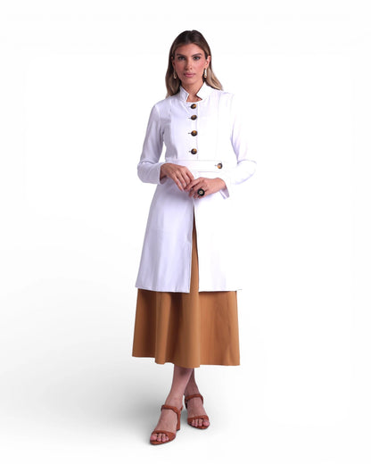 Jaleco Paola I Branco + Café - HOLI