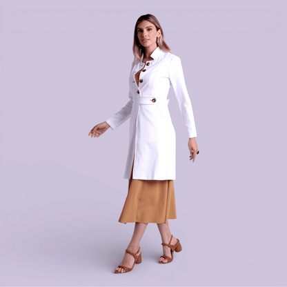 Jaleco Paola I Branco + Café - HOLI