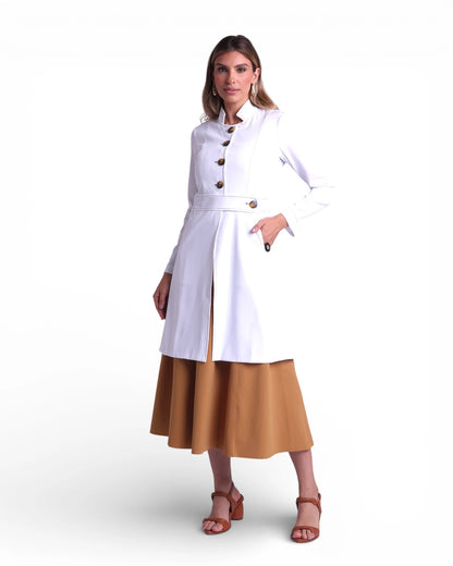 Jaleco Paola I Branco + Café - HOLI