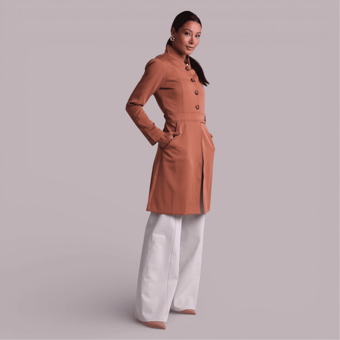 Jaleco Paola I Caramelo + Café