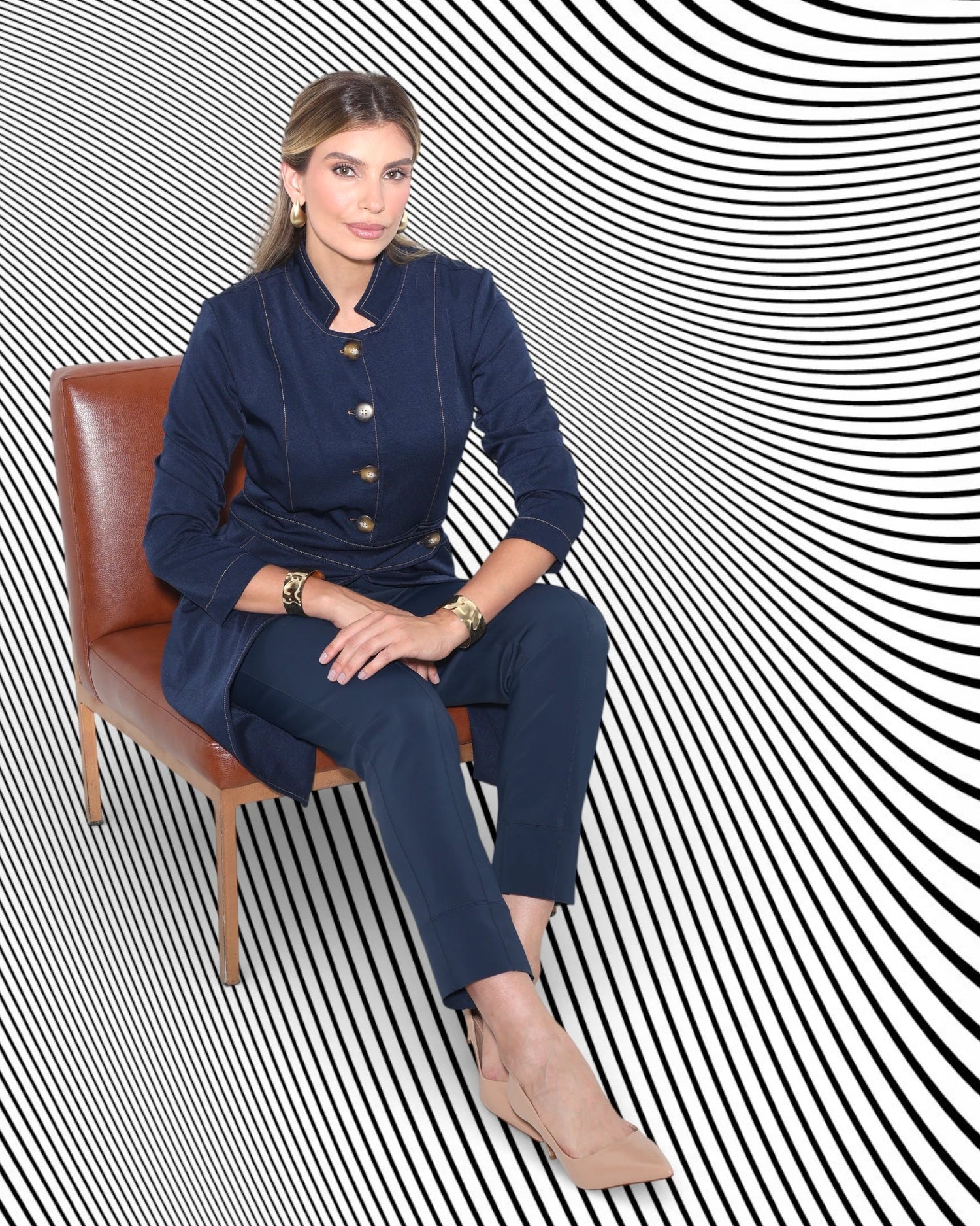 Jaleco Paola I Marinho + Caramelo - HOLI