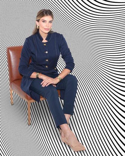 Jaleco Paola I Marinho + Caramelo - HOLI