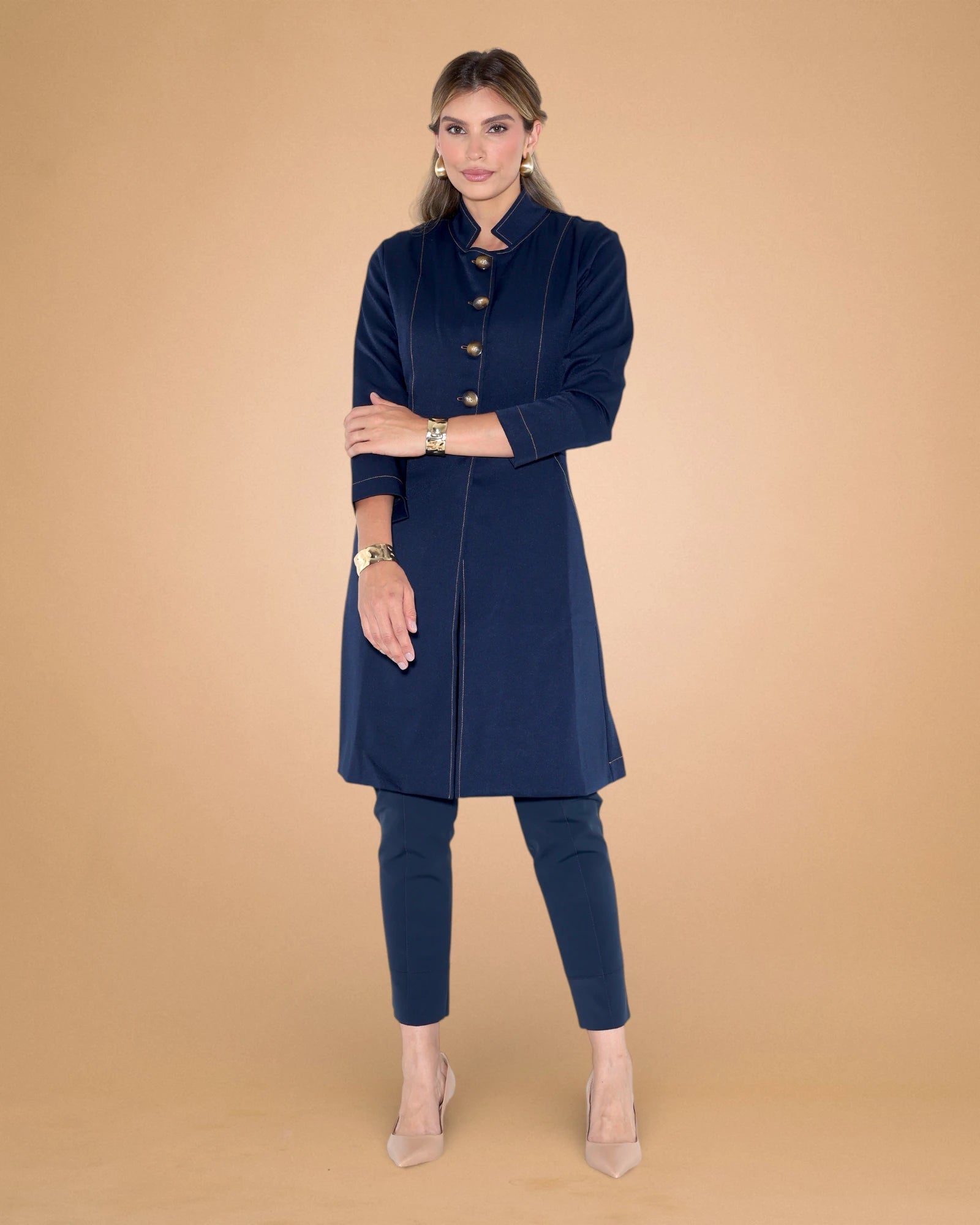 Jaleco Paola I Marinho + Caramelo - HOLI