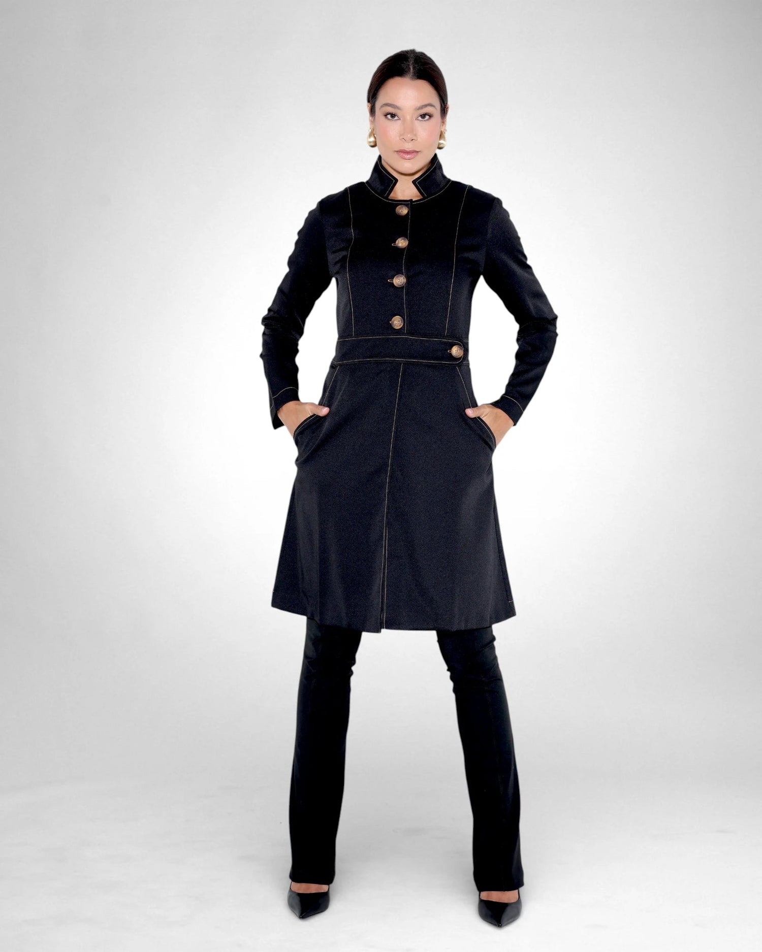 Jaleco Paola I Preto + Caramelo - HOLI