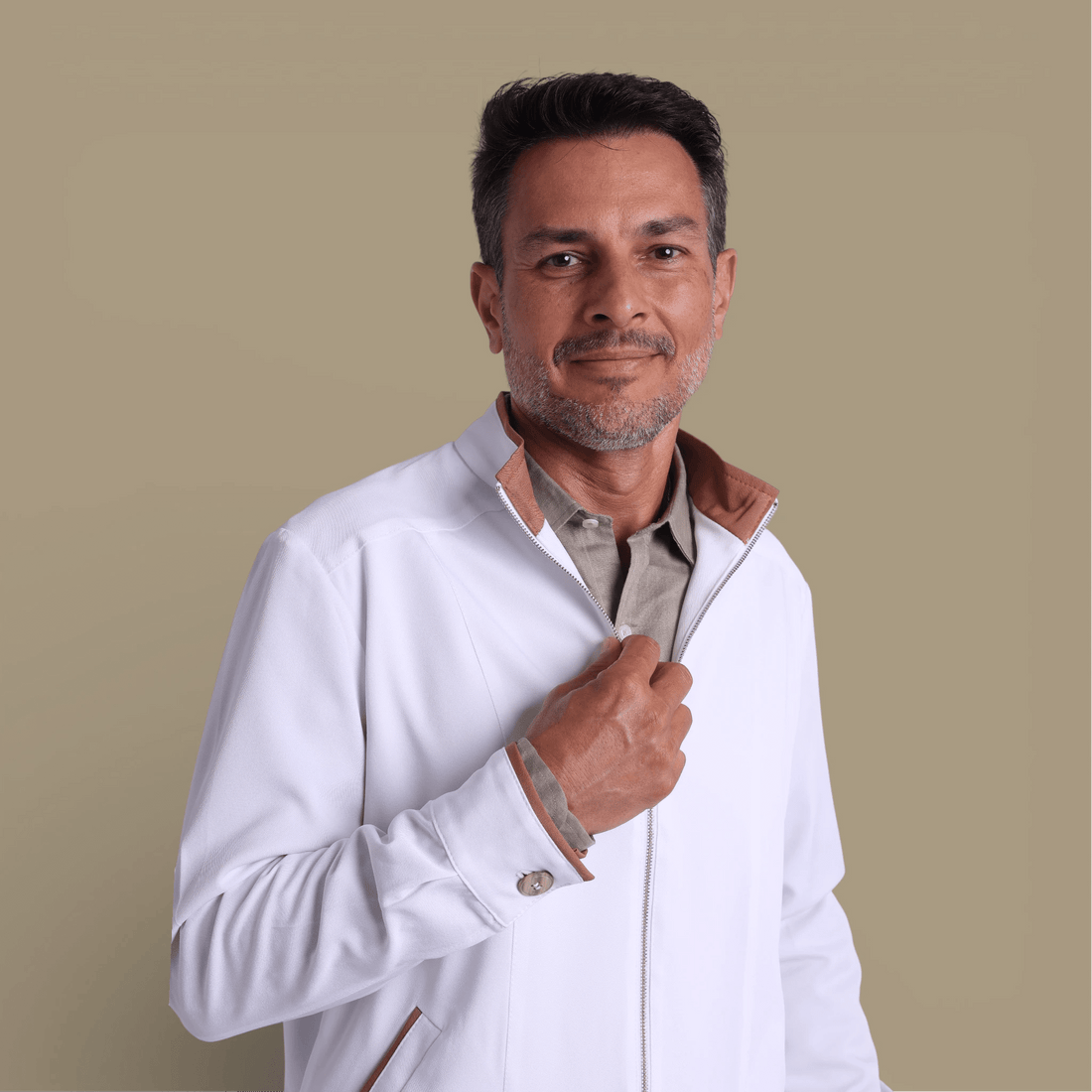 Jaqueta MF I Branco + Caramelo