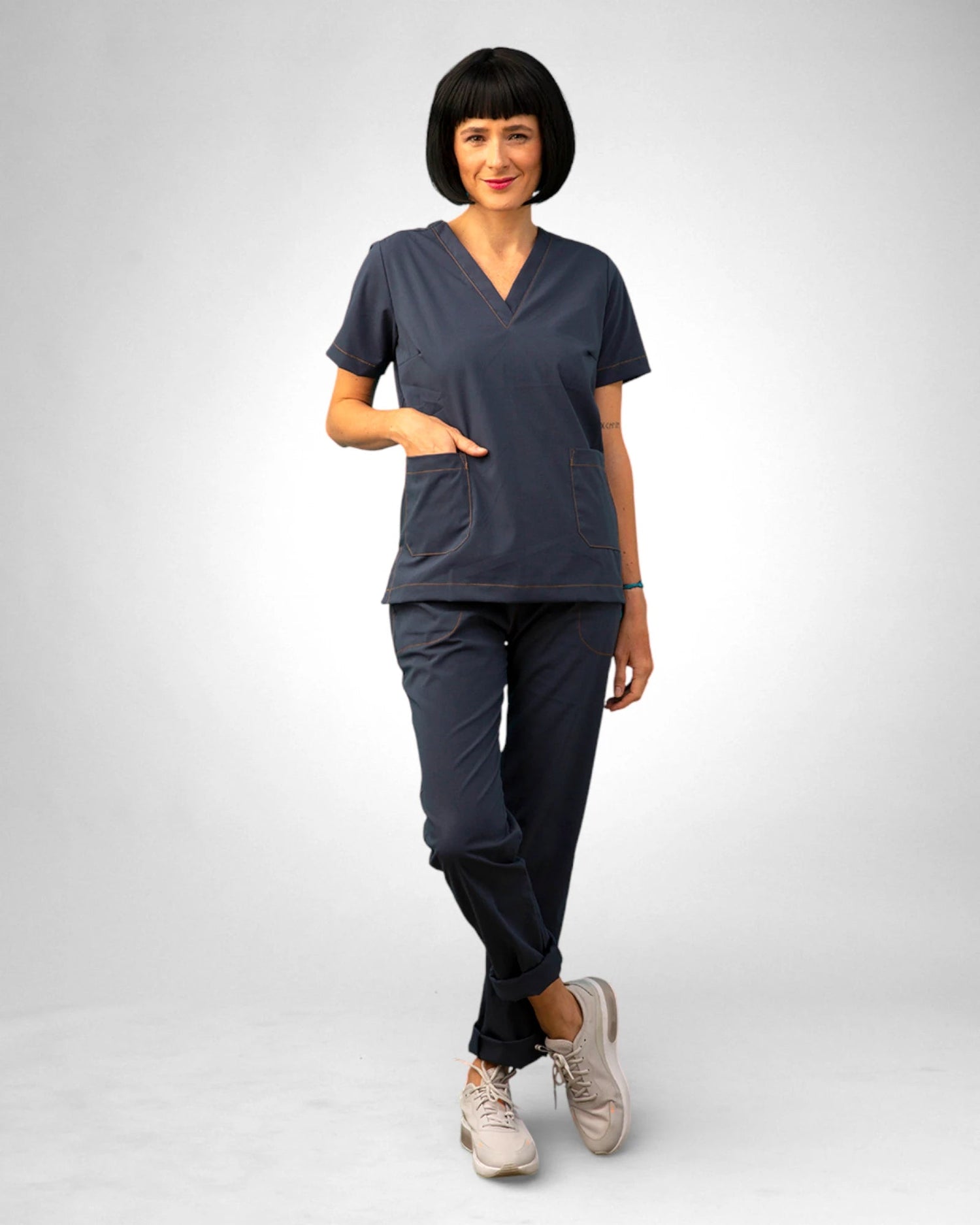 Scrub Slim I Azul Denin + Caramelo - HOLI